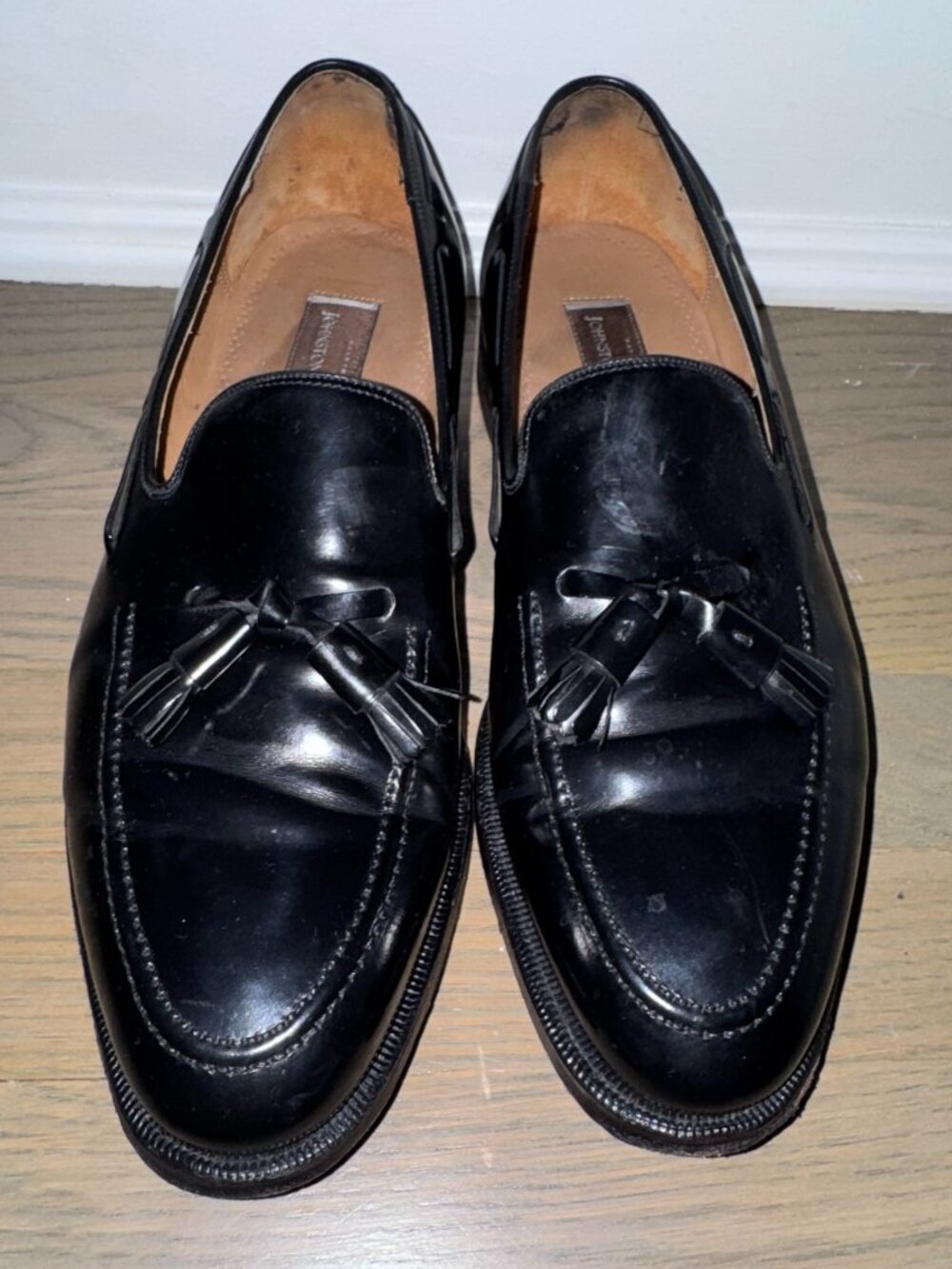 Johnston & Murphy Men's Black Leather Tassel Loafers, Size 11, Great Condition